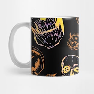 Scull pumpkin Halloween orange Mug